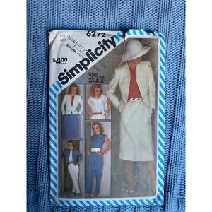 Simplicity Sewing pattern 6272 pant suit blazer skirt